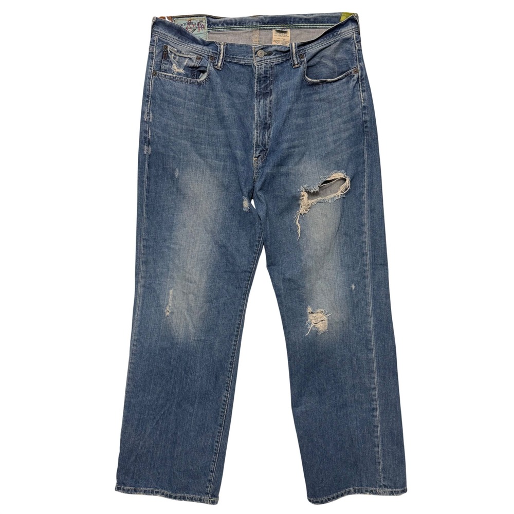 Vintage Abercrombie & Fitch Baggy Jeans Men 34x32  Distressed Straight Leg Denim